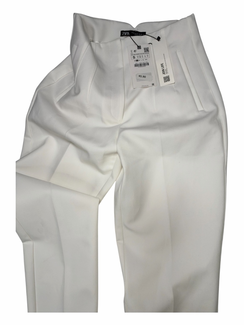 Zara Cream High-Waist Pleated Men’s Trousers